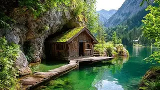 Carving A Cliff House By The Stream: Stone And Wood Underground Build