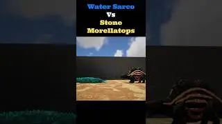 Water Sarco vs Stone Morellatops #arksurvival #arkmods #dinobattles #dinosaur