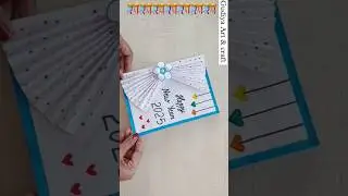 Easy and beautiful Happy New year card making with white paper #shorts #ytshorts #diy #newyear2025