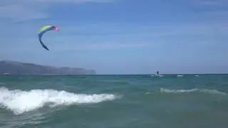 first waterstart attempt Kriszta Mallorca kiteschule Pollensa kitespot