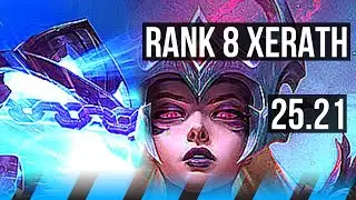 XERATH vs SYNDRA (MID) | Rank 8 Xerath, 800+ games | KR Grandmaster | 25.21