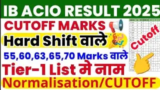 IB ACIO RESULT 2025//Cutoff Marks Out //Hard Shift 📢 Tier-2 Safe score...#ib💯💯