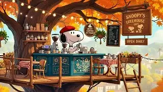 Snoopy's Treehouse Caf&eacute; ☕ Cozy Autumn Lofi for Study & Relaxation 🍂