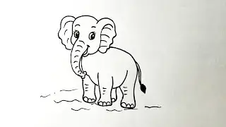Very easy elephant drawing ll how to draw elephant drawing ll very simple elephant #viral #art
