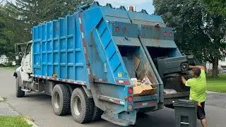 Sterling G&H Rear Loader Garbage Truck Packing Small Town Trash & Recycle