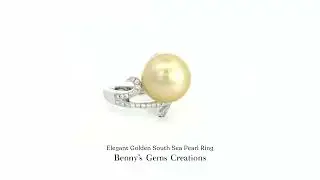 Elegant Golden South Sea Pearl Ring