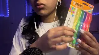 ASMR// school supplies haul!