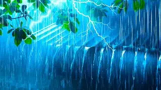 Heavy Rain on Tin Roof for Deep Sleep | Powerful Thunder ASMR to Ease Stress Fast