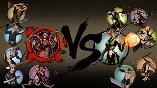Legendary widow and Bodyguards VS Legendary Wasp and Bodyguards (Shadow fight 2)