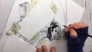 Rachel Dodson inking Psylocke on Astonishing X-Men #1 Cover