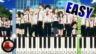 My Hero Academia Season 3 ED - Update - Synthesia EASY Piano Tutorial