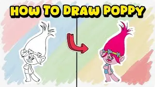 How to Draw Poppy from DreamWorks Trolls &ndash; Colorful Drawing Tutorial