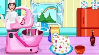 How To Make in Short Time Rainbow Cake Cooking Games For Kids | ecookinggames | cake shop game