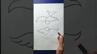 Simple two birds drawing with pencil
