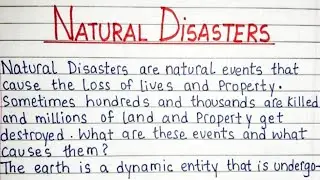 Essay on Natural Disasters | write an essay on natural disasters | Handwriting