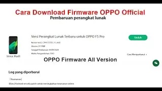 Cara Download Firmware OPPO Official