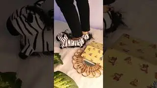 Cute Zebra Plush Slippers #wintercollection #plush #slippers #collection