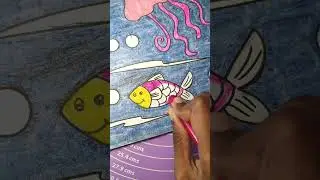 Swimming through a world of  💙🎨🐟 #Ocean #Fish #KidsArt #ColoringFun #ArtShorts
