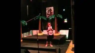 BEST singer in THe world singing Karoke for the first time (My 8 yr. old cousin) :)