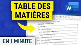 Cr&eacute;er une tables des mati&egrave;res automatique avec num&eacute;rorations des titres sur Word
