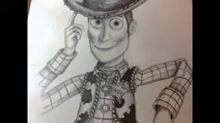Stages of drawing Woody from Toy Story