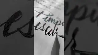 Bent nib calligraphy. Fude fountain pen. Diamine ink 