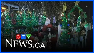 Decked out Christmas house lights up for the holidays