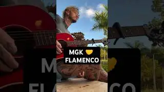mgk plays guitar and it's giving flamenco.
