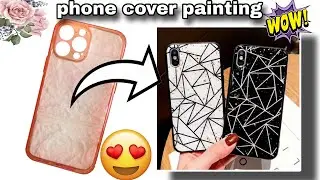 Pinterest inspired hand-painted phone case// How to paint old phone cover// diy phone cover painting