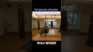 Training on the Double End Bag with Apple Vision Pro🥊 #BoxingTech #AppleVisionPro #shorts