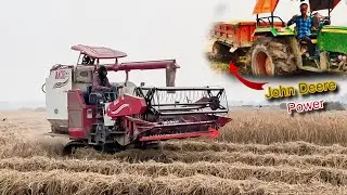 John Deere 5050 D 4&times;4 Tractor With Ace Combine Harvester 