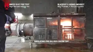 BlazeCut UNECE R107 Approved Fire Test -  High Fire Load