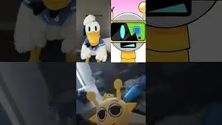 Simon and Donald Duck Is Scared Of Robot Sprunki#shorts