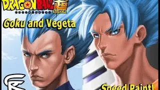 Dragon Ball Super- Goku and Vegeta Super Saiyan Blue (Speed Paint)
