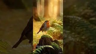 🎶 Relaxing Robin Bird Sound in Forest | Peaceful Nature Ambience 🌿 #birds #satisfying #shorts