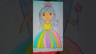 Cute Barbie Doll Drawing for kids #kids #kidsvideo #shorts #art #painting #ytshorts #barbiedrawing