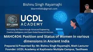 MAHC404 Position and Status of Women in various dimensions in Ancient India