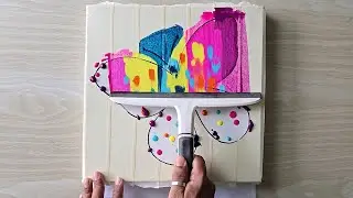 Easy Acrylic Painting Technique / Using Window Wiper / How To Cut Masking Tape Stencil