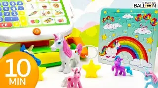🦄 Unicorns puzzle pieces are gone! 10 minute unicorns | Unicorn toys play | Unicorns for kids