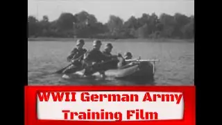 WWII GERMAN ARMY TRAINING FILM   FIRING MACHINE GUN FROM RAFT   FLOATATION DEVICES XD94885