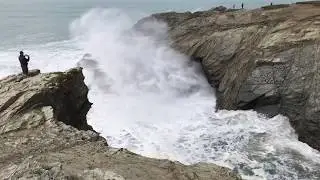 Blow Hole Porth Beach, Cornwall, England