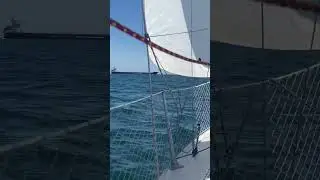 Dodging tankers- North sea trailer sailer⛵️ #sailing #adventure #lifting keel