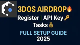 3DOS Network Airdrop Full Guide 🔥 | Register, API Key, Extension & Task Complete Step-by-Step!