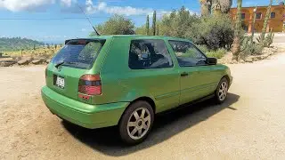 Forza Horizon 5 . Volkswagen GTI VR6 MK3 1998 . Car Show Speed Jump Crash Test Drive .