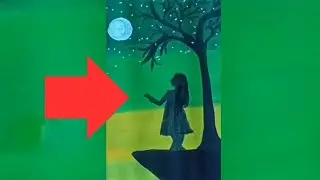 Girl is Watching Moon Art step by step | Easy Poster Colour Painting Tutorial forBeginners