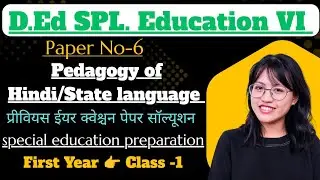 Pedagogy of Hindi state language | Most important questions | PYQ | Class -1
