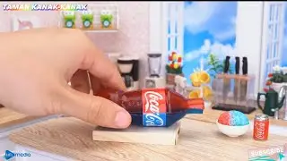 Amazing Miniature Red VS Blue Jelly Bottles Tutorial - ASMR Mini Coca-Cola Jelly | Mini Bakery