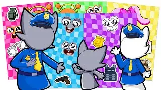 🌈Paper DIY🌈 Sprunki Oren & Pinki React to Forbidden Love 😳 SUS Mod | Sticker Book DIY #paperdiy