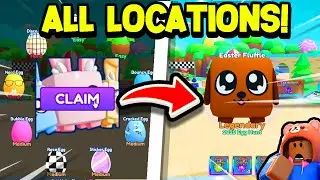 ALL 9 EASTER EGG HUNT LOCATIONS in 5 Minutes! (Bubble Gum Simulator INFINITY)