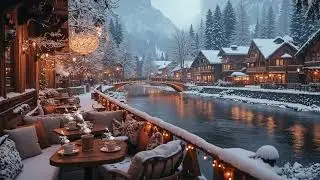 Warm Riverside Caf&eacute; Winter Jazz ☕ 🌅 Gentle Jazz Piano Melodies for a Peaceful Snowy Day Mood
